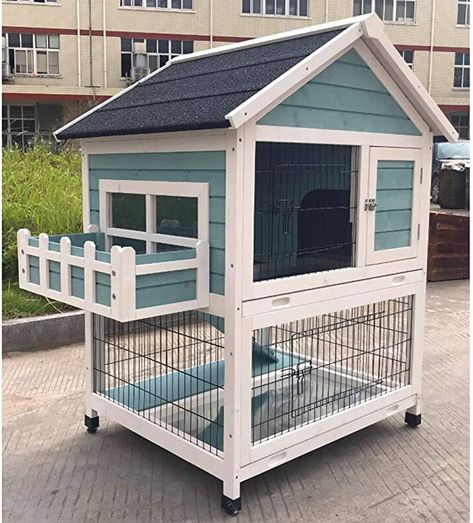 Amazon.com : Flyline Garden Window Wooden Rabbit Hutch Bunny Cage Guinea Pig House Ferret Chinchilla Small Animal Habitat : Pet Supplies Indoor Bunny, Diy Rabbit Cage, Rabbit Hutch Indoor, Diy Guinea Pig Cage, Outdoor Rabbit Hutch, Bunny Cage, Guinea Pig Hutch, Raised Floor, Animal Habitat