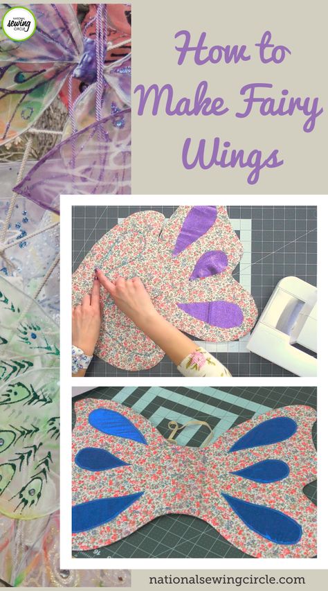 Fairy Wing Sewing Pattern, Sewn Butterfly Wings, Quilted Fairy Wings Pattern, Sewing Butterfly Wings, Fairy Wings Sewing Pattern, Diy Fabric Butterfly Wings, Decorate Fairy Wings, Sew Fairy Wings, Quilted Fairy Wings