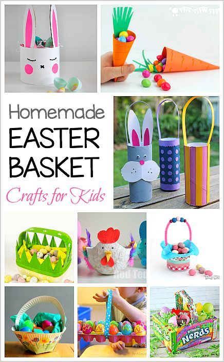 12 Homemade Easter Baskets: DIY Easter Basket Crafts for Kids- ideas using paper, milk cartons, candy, paper plates, and more! Homemade Easter Baskets, Diy Easter Basket, Easter Baskets To Make, Easter Basket Crafts, Milk Cartons, Basket Diy, Easter Preschool, Kids Easter Basket, Basket Crafts