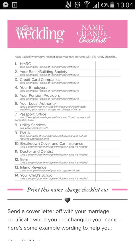 Wedding Name Change, Marriage Name Change, Name Change Checklist, From Miss To Mrs, Marriage Certificate, Wedding Name, Name Change, Wedding News, Image Search