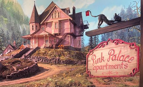 Halloween Desktop Wallpaper, Pink Palace, Movie Locations, Spooky Movies, Drawing Journal, Old Disney, Girly Art Illustrations, Pink Halloween, Pink Houses