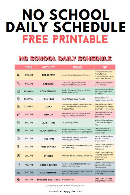 Homeschool Daily Schedule, Kids Summer Schedule, Daily Schedule Kids, Daily Routine Chart, Daily Routine Schedule, No School, Toddler Schedule, Summer Schedule, Mom Schedule