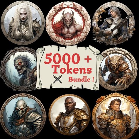 Dnd Tokens, Dnd Character Sheet, Village Map, Virtual Tabletop, Gaming Token, Dungeons Dragons, Dnd Art, Dark Elf, Game Master