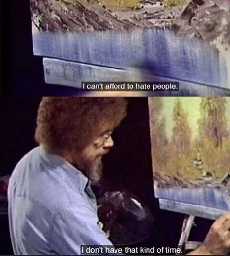 Uplifting Memes, Bob Ross Quotes, Buch Design, Vie Motivation, Hate People, Film Quotes, Bob Ross, Wholesome Memes, Faith In Humanity