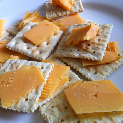 Cheese and Crackers Yo. Stay Extra Sharp Cheese On Crackers, Crackers Aesthetic, Crackers And Cheese, Period Cravings, Cheese And Crackers, Savory Food, Healthier Food, Food Therapy, Cheese Crackers