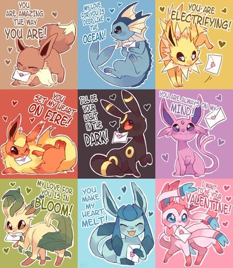 Pokemon Valentine's Types Of Pokemon, Evoluzioni Eevee, Cosplay Pokemon, Pokemon Valentine, Kartu Pokemon, Gijinka Pokemon, Pokemon Eevee Evolutions, 귀여운 음식 그림, Pokemon Eeveelutions