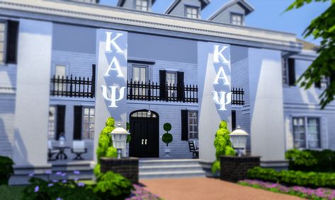 Fraternity Letters, Fraternity House, Sims 4 Male Clothes, House Letters, Sorority House, College Sorority, The Sims 4 Packs, Greek House, Sims 4 Teen