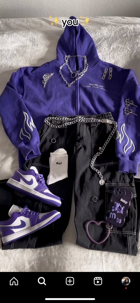 Black Streetwear Outfit, Refined Fashion, Fasion Outfits, Purple Outfits, Hipster Outfits, Black Streetwear, Alternative Outfits, Really Cute Outfits, Kpop Outfits