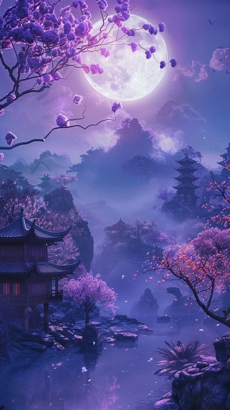 Enchanted Purple Aesthetic, Beautiful Wallpapers Purple, Aesthetic Blue And Purple Wallpaper, Chinese Purple Aesthetic, Purple Chinese Aesthetic, Purple Lighting Aesthetic, Purple Japanese Aesthetic, Light Purple Wallpaper Aesthetic, Blue And Purple Aesthetic