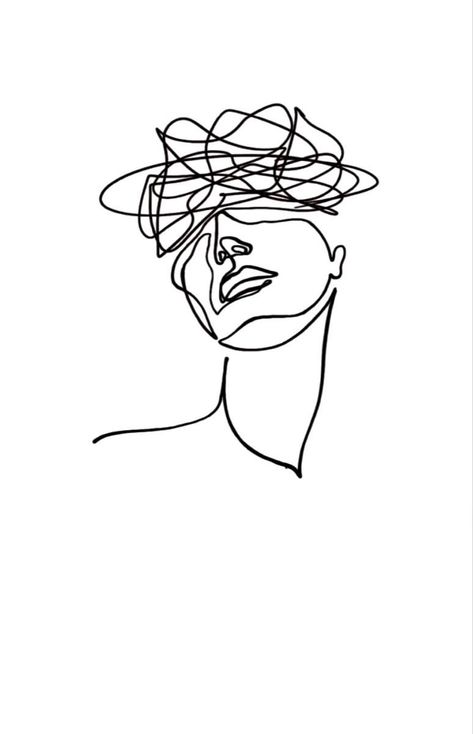 Voices In Your Head Tattoo, Continuous Line Drawing Tattoo, Headache Tattoo, Line Art Design Tattoo, Aesthetic Tattoo Arm, Head In The Clouds Tattoo, Therapy Tattoo, Continuous Line Tattoo, One Line Tattoo