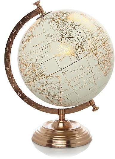 George Home Copper Globe World Globe, George At Asda, Globe, Copper, Gold, White, Home Decor, Home Décor