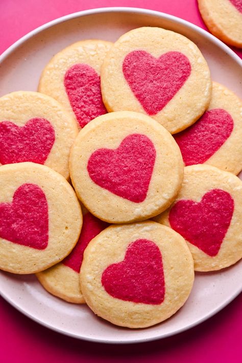 Slice and Bake Heart Cookies - Crowded Kitchen Home Made Sugar Cookies, Homemade Sugar Cookie Dough, Strawberry Fruit Leather, Edible Cookie Dough Bites, Slice And Bake Cookies, Edible Cookie Dough Recipe, Vegan Sugar Cookies, Plain Cookies, Fruit Leather