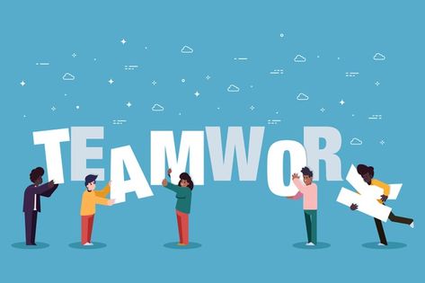 Teamwork people creating together | Free Vector #Freepik #freevector #people #character #work #avatar Puzzle Piece Template, Good Teamwork, Coaching Techniques, Team Motivation, Doodle Background, Coaching Skills, Team Banner, Work Pictures, Illustration Story