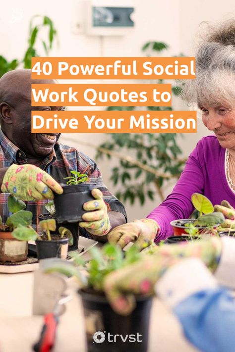 "40 Powerful Social Work Quotes to Drive Your Mission"- By improving the lives of individuals and communities, social work is a rewarding and impactful profession. But in many instances, it doesn't get the recognition it deserves. That's why we've put together a collection of powerful social work quotes to remind us of... #trvst #quotes #charity&civilsociety #communities #weareallone #socialchange #dogood #dosomething #betterplanet #impact #giveback #thinkgreen #bethechange Social Work Motivation, Social Work Quotes Inspirational, Social Responsibility Quotes, Bible Quotes Healing, Social Work Quotes, Responsibility Quotes, Missionaries Of Charity, Quotes Healing, Mission Work