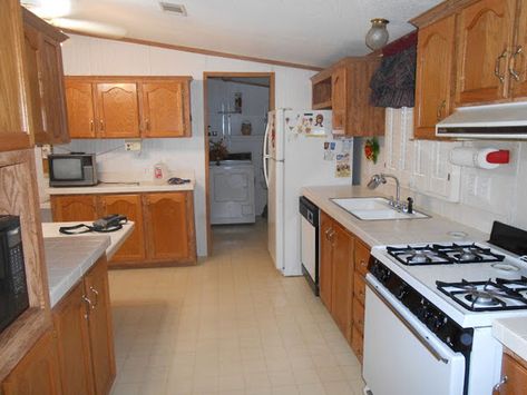 Double Wide Makeover, Diy Mobile Home Remodel, Mobile Home Redo, Mobile Home Kitchens, Remodel Mobile Home, Mobile Home Repair, Mobile Home Kitchen, Mobile Home Makeovers, Mobile Home Renovations