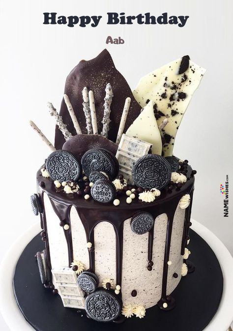 Oreo Cake Recipe Homemade, Aesthetic Oreo, Cookies And Cream Dessert, Oreo Cheesecake Cake, Birthday Cake With Name Edit, Oreo Cakes, Cake Recipe Homemade, Cream Desserts Recipes, Oreo Birthday Cake