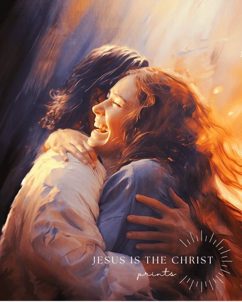 "In the Savior's Arms" by Kevin Carden – Christian Art Prints & Canvases Embrace Artwork, Jesus Hugging Me, Jesus Art Beautiful Images, Jesus Hugging Woman, Jesus And Me, Spiritual Art Painting, Kevin Carden, Jesus Christ Lds, Spiritual Reflection