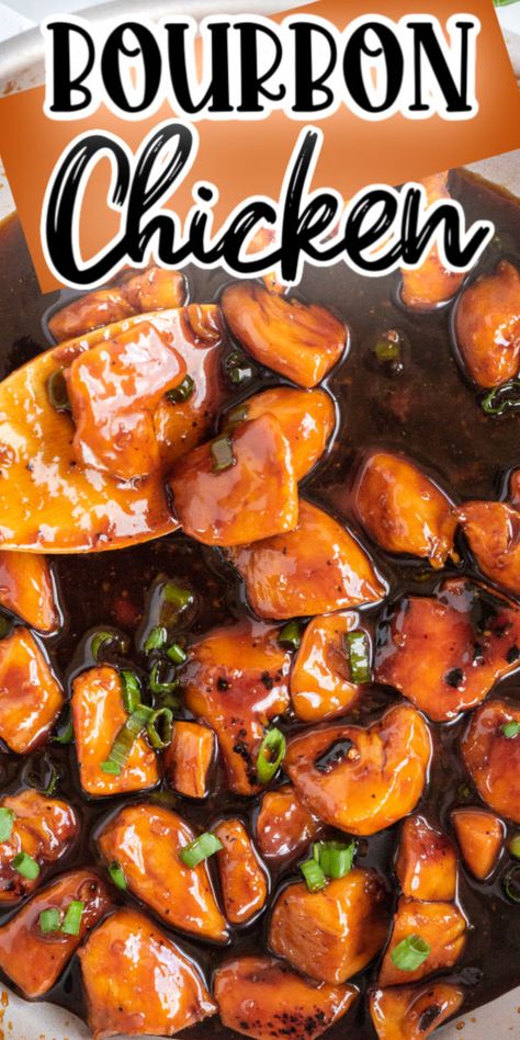 Best Bourbon Chicken Recipe, Easy Bourbon Chicken, Burbon Chicken, Bourbon Chicken Recipe, Bourbon Chicken, Sauce For Chicken, Chicken Dishes Recipes, Juicy Chicken, The Chicken