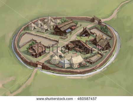 Map, the layout of a small medieval town, the Viking settlement Village Plan, Viking Settlement, Fantasy City Map, Viking Village, Map Layout, Cerave Moisturizing Cream, Ancient Village, Medieval Houses, Medieval World