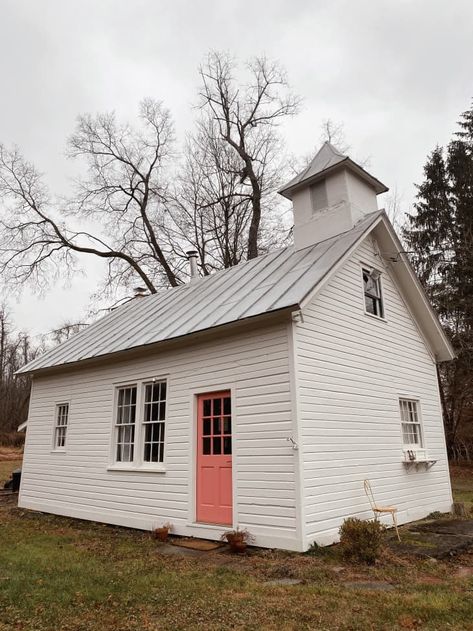 Cute Cozy Home, One Room Schoolhouse, 1800s Home, Head Teacher, Cute Cottages, Loft Stairs, Upstairs Loft, Old School House, Cottage Inspiration