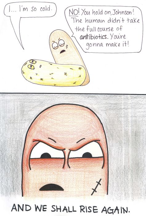 Beatrice the Biologist: Why You Should Finish Antibiotics Lab Humor, Biology Humor, Antimicrobial Resistance, Children Songs, Pharmacy Humor, Nerdy Humor, Montessori Elementary, Chemistry Jokes, Grammar Humor