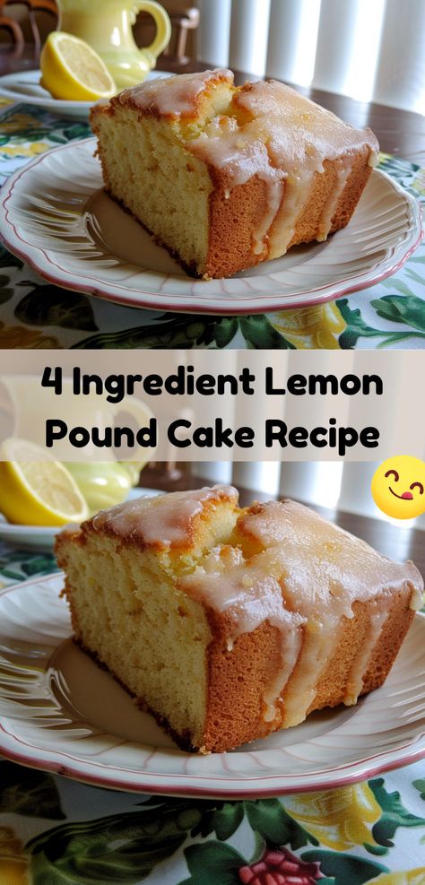 Recipe Easy Quick, Strawberry Margarita Recipe, Lemon Loaf Cake, Lemon Pound Cake Recipe, 4 Ingredient Recipes, Pound Cake Recipe, Lemon Cake Mixes, Lemon Cake Recipe, Lemon Loaf