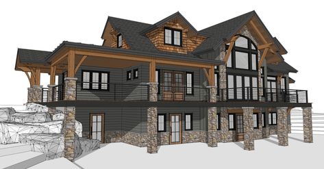 Swanton, Maryland | Olive | Timber Frame Home | Timberbuilt Mountain Timber Frame Homes, Rustic House Layout, Timber House Exterior, Lake Homes Exterior, Mountain House Exteriors, Lake Front Homes, Timber Frame House Plans, Timber Frame Exterior, Mountain House Exterior