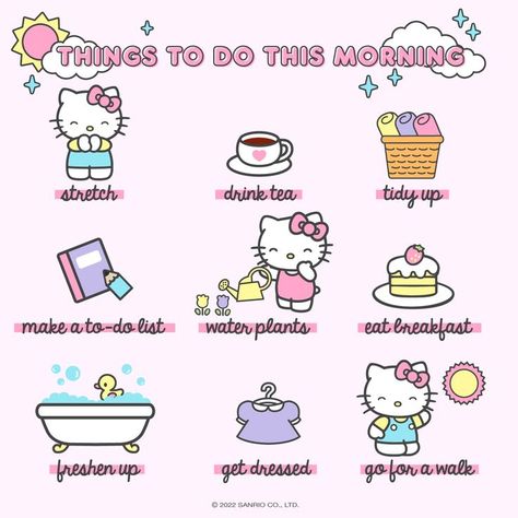 #WellnessWednesday: Morning habits make a big impact on the rest of your day✨ What’s your morning routine? Kitty Aesthetic, Hello Kitty Aesthetic, Self Care Bullet Journal, Morning Habits, Get My Life Together, Hello Kitty Collection, Self Care Activities, Hello Kitty Wallpaper, Self Care Routine