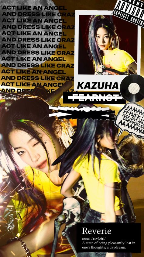 only eunchae is left ahh #kazuha #nakamurakazuha #kazuhalesserafim #lesserafim #kpop #kpopcollage #shufflefyp Kazuha Collage, Acting, Collage, Pins