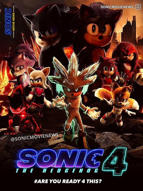 Sonic 3 Poster, Sonic Movie 3 Shadow, Shadow The Hedgehog Movie, Sonic Movie Fanart, Sonic 3 Movie, Sonic Poster, Sonic The Hedgehog 4, Sonic The Hedgehog 3, Movie Sonic