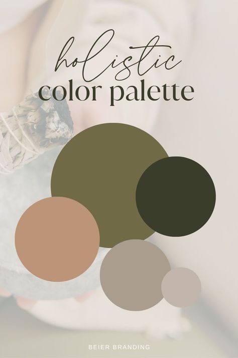 Holistic Color Palette Inspiration | Color Palettes | Beier Branding | The holistic color palette has beautiful tones of greens, tan, and beige. These colors represent healing, calmness, and hopefulness. Discover holistic wellbeing logo, holistic symbol logo, and holistic healing logo design. Get in contact with Shelby today as your wellness brand designer at beierbranding.com Healing Colors, Wellness Color Palette Inspiration, Health Coach Color Palette, Beige Branding Color Palettes, Healing Color Palette, Calm Logo Design, Holistic Color Palette, Color Palette For Wellness Brand, Calm Graphic Design