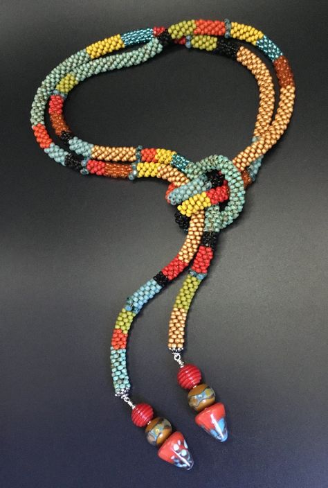 Crochet beaded necklace