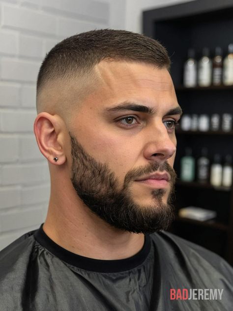 25 Taper Fade Haircuts for Men: A Comprehensive Guide – badjeremy.com Sharp Haircut, Crew Cut Fade, Taper Fade Haircuts, Bald Head With Beard, Buzz Cut With Beard, Very Short Hair Men, Haircuts For Balding Men, S Haircut, Young Men Haircuts