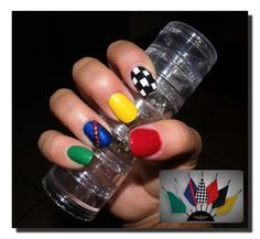 Drag Racing Nail Designs, Race Flag Nails, Race Nails Designs Checkered Flag, Indy 500 Nails, Indy Nails, Race Day Nails, Race Car Nails, Race Nails, Nascar Nails