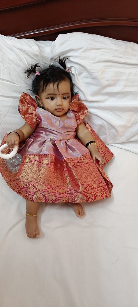 Newborn Traditional Dress, Frock For Baby Girl, Indian Baby Girl, 5 Month Baby, 5 Month Old Baby, Frocks For Babies, 5 Month Old, 3 Month Old Baby, Indian Baby