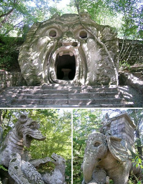 Parco di Mostri (Park of the Monsters), Bomarzo Italy Souvenirs From Italy, Sacred Groves, Day Trips From Rome, Places In Italy, Italian Garden, Horror Show, Visit Italy, Salvador Dali, Land Art