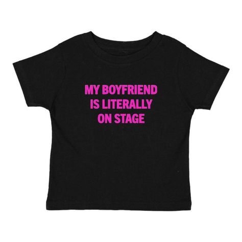 Rockstars Girlfriend Baby Tee Black handmade t... - Depop Text My Boyfriend, Fanfic Outfits, Handmade T Shirt, Rockstars Girlfriend, Concert Tops, Concert Top, Rockstar Girlfriend, Doctor Outfit, Fun Shirts