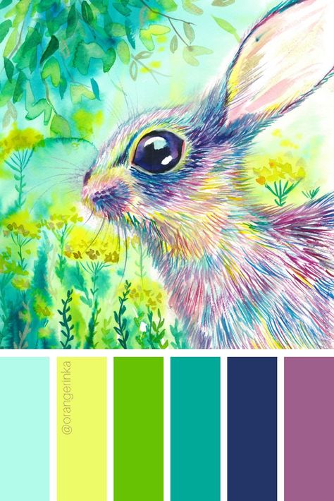 Easter Colors 2024, Easter Color Palette 2024, Rabbit Color Palette, Easter Pastel Color Palette, Fairy Colors Palette, Easter Colour Palette, Rabbit Diy, Hare Rabbit, Art Rabbit