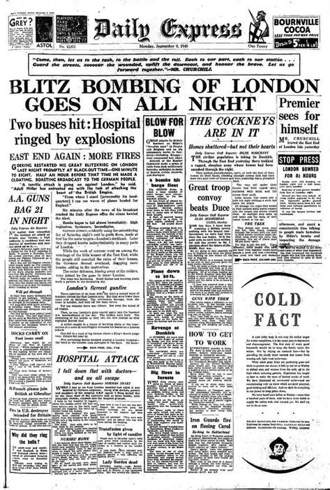 Newspaper Headlines, German Words, Historical Newspaper, Vintage Newspaper, The Blitz, Headline News, Battle Of Britain, Old Newspaper, World History