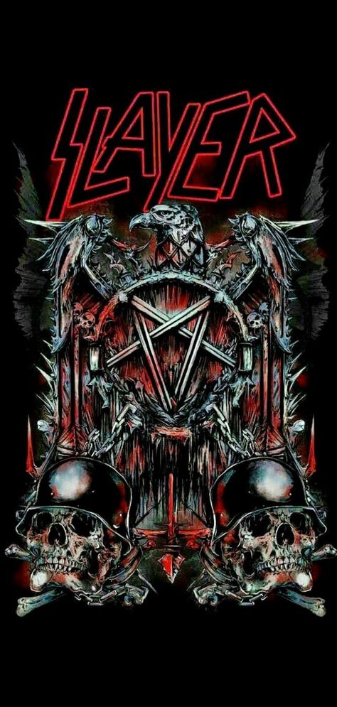 Heavy Metal Bands Art, Slayer Band, Rock Band Posters, Heavy Metal Art, Band Art, Rock Posters, Heavy Metal Bands, Thrash Metal, Band Logos