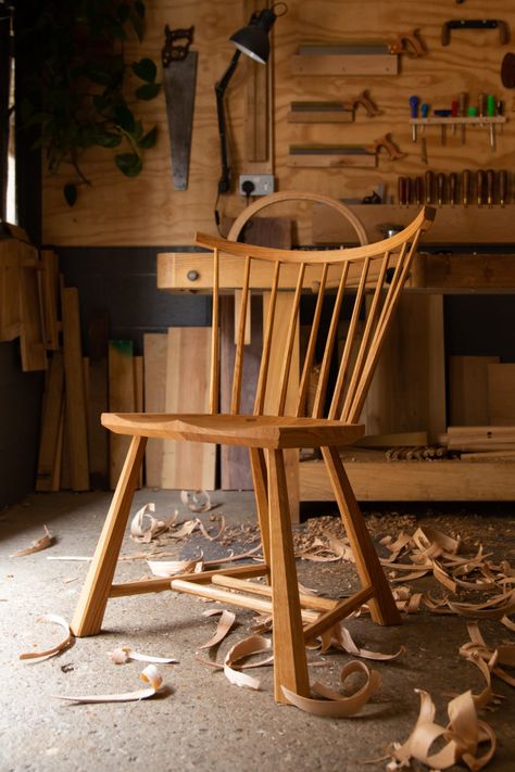 Wooden Chairs For Restaurant, Minimalist Wooden Chair, Wodden Dining Chairs, Wooden Chairs Cafe, Modern Windsor Chair, Minimal Wooden Chair, Wood Kitchen Chair, Woodland Crafts, Furniture Workshop