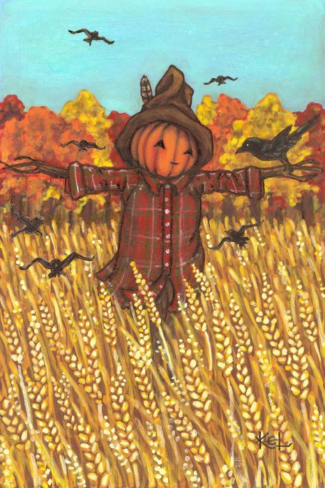 Scarecrows | The Scarecrow: Occupation, Crime and Complaint | YesterYear Once More Scarecrow Painting, The Scarecrow, Autumn Illustration, Autumn Scenes, The Crow, Autumn Painting, Window Painting, Fall Pictures, Autumn Art