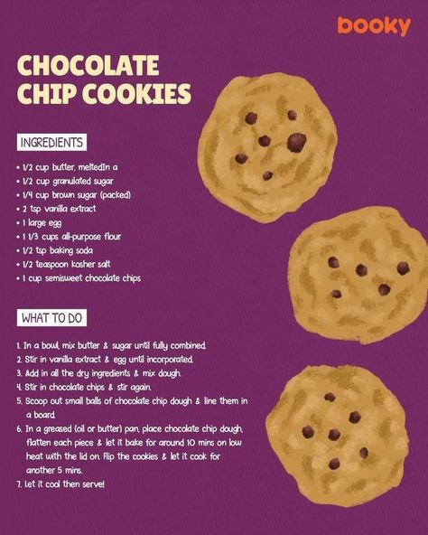 Booky Food Recipe, Booky Recipe Book, Aesthetic Recipes Notes, London Recipes, Baking Recipes Aesthetic, Quick Chocolate Chip Cookies, Chocolate Chip Cookies Recipes, Homemade Recipe Books, The Metric System