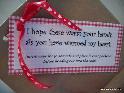 Heart and Hand Warmers | Saving 4 Six Heart Hand Warmers, Hand Warmers Rice, Santa Quotes, Heart And Hand, Hand Quotes, About Heart, Hot Hands, Hot Cold Packs, Gift For Valentine