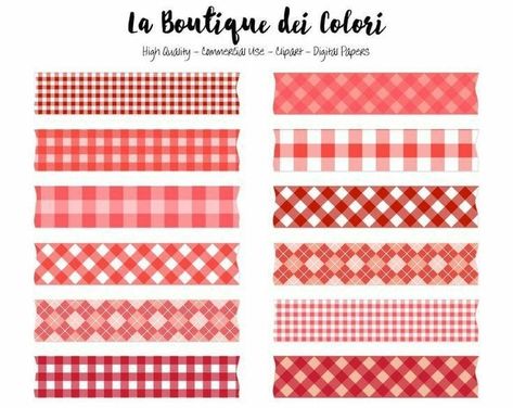 Red Washi Tape Printable, Tape Clipart, Stary Papier, Washi Tape Ideas, Washi Tape Planner, Blog Backgrounds, Red Tape, Scrapbook Stickers Printable, Scrapbook Materials