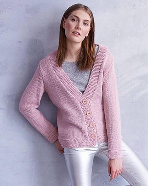 Free Knitting Pattern for an Easy V-Neck Jacket. Easy knitting pattern for a ladies cardigan with garter stitch neckband. #knitting #knittingpatterns #freeknittingpattern #cardigan #easyknitting Cardigan Knitting Patterns, Free Knitting Patterns For Women, Ladies Cardigan Knitting Patterns, Best Cardigans, Ladies Cardigan, Knit Cardigan Pattern, Knitting Patterns Free Hats, Knit Vest Pattern, Knitting Patterns Free Cardigans