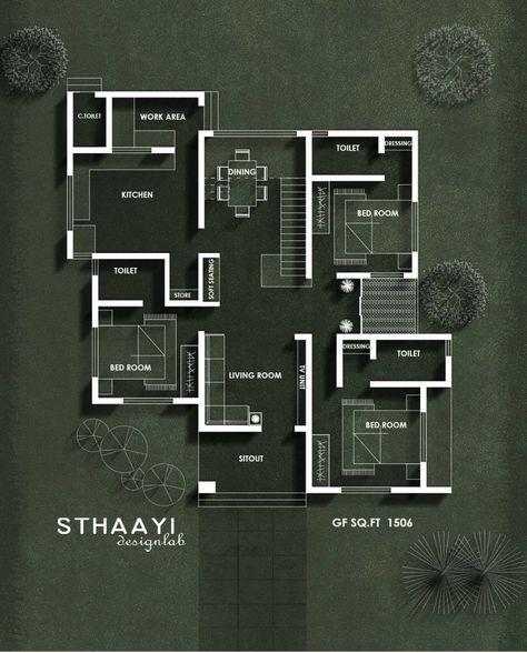 Floor Plan Presentation Architecture, Floor Plan Presentation, Floor Plan Elevation, Drawing House Plans, Building Design Plan, Architecture Blueprints, Architecture Drawing Plan, Plans Architecture, Small House Floor Plans