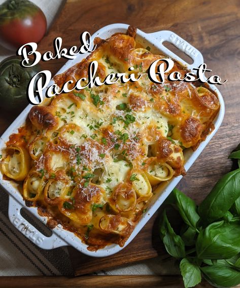 Baked Paccheri Pasta is the Best Part of Lasagna In EVERY BITE - Real Good Food at Home Paccheri Pasta Recipes, Italian Meat Sauce, Italian Pasta Sauce, Sauce Spaghetti, Quick Baking, Pasta Noodle Recipe, Rigatoni Pasta, Italian Meats, Lasagna Pasta