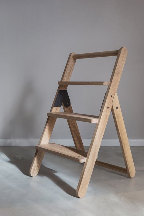 Pedersen Lennard, Kitchen Step Ladder, Wooden Step Ladder, Stool Woodworking Plans, Wormy Chestnut, Ladder Stairs, Folding Ladder, Wooden Steps, Step Ladders