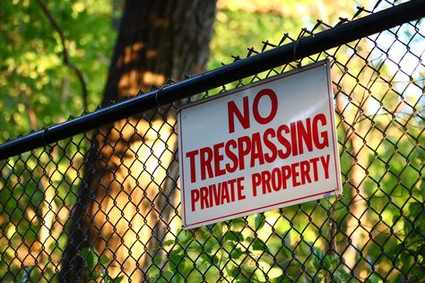 Trespassing Basics - FindLaw No Trespassing Signs, No Trespassing, Open Season, Agricultural Land, Purple Paint, Land Use, Private Property, Hunting Season, Abandoned Buildings